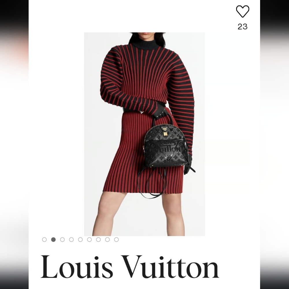 Brand new Louis Vuitton Paris LV dress red wool new fashion couture Size S